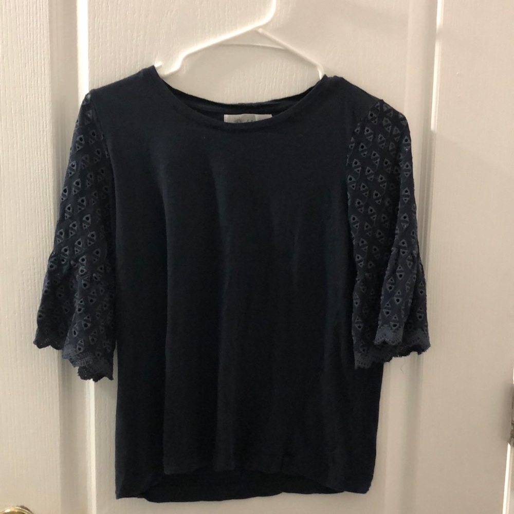 Navy blue womens blouse